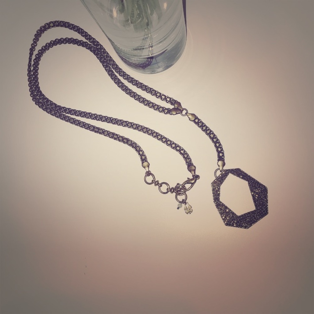 Gold Lucky Brand Pendant Chain Necklace
